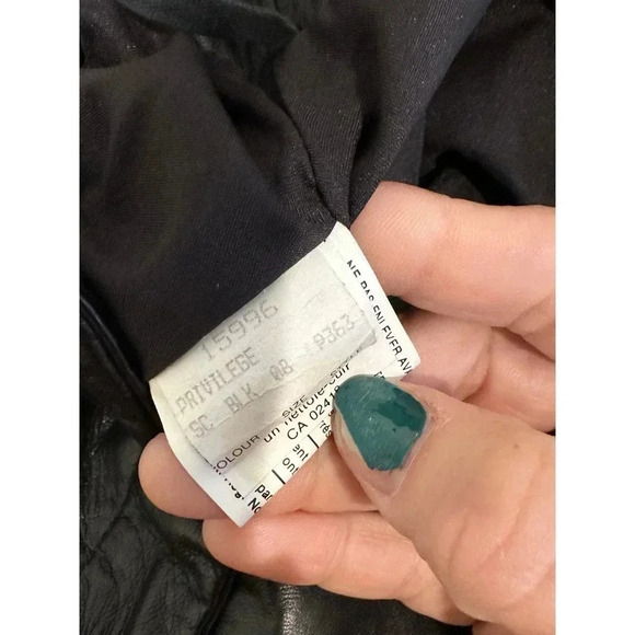 Privilege Paris Women's Black 100% Leather Straight Leg Ankle Pant Size 8 - Picture 7 of 8